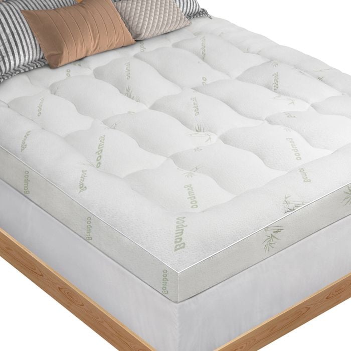 STARRY EUCALYPT Bamboo Fibre Pillowtop Mattress Topper Underlay Pad 11cm KS