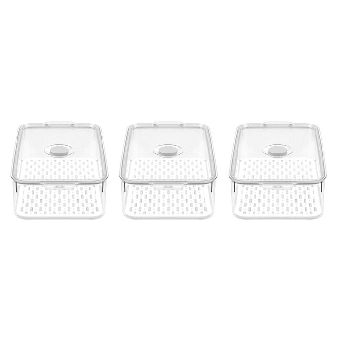 3PK Boxsweden Crystal 5.1L/33.5cm Green Saver Fresh Storer Container - Clear
