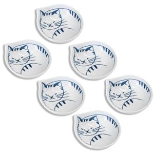 6PK LVD Ceramic 11.5cm Simba Cat Bowl Round Dinnerware Small - White