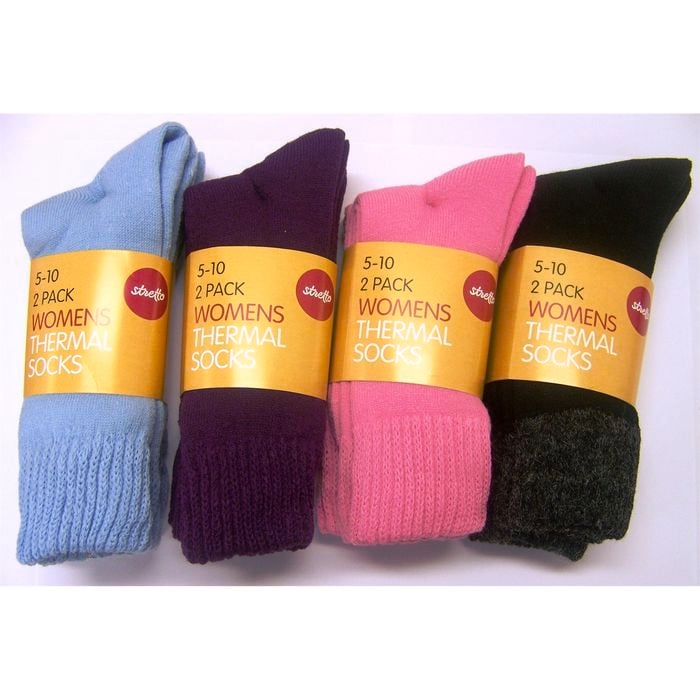 Stretto Womens Thermal Socks Size 5-10 - 2 Pack