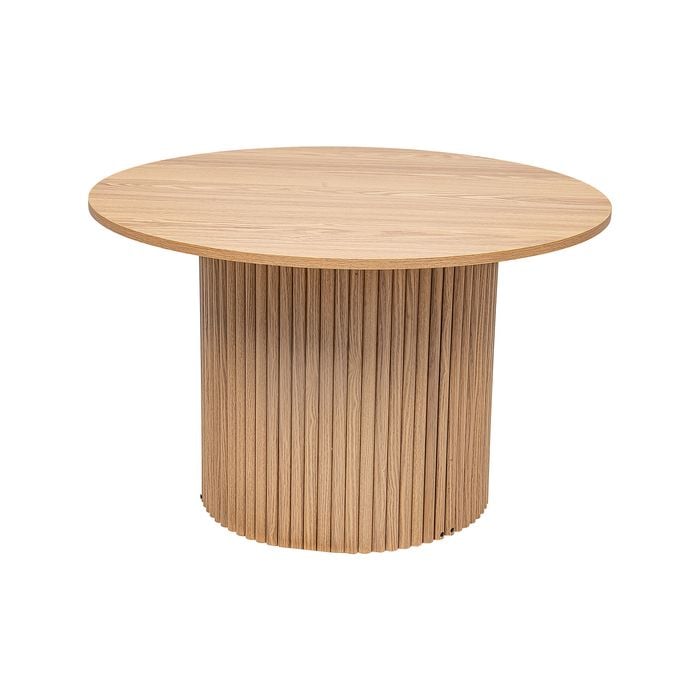 Wooden Ribbed Coffee Table Natural