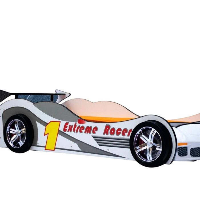 Extreme Racing Car Bed White - Single