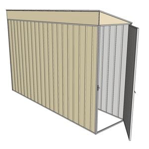Build-a-Shed 0.8 x 3 x 2m Single Hinged End Door Shed - Cream