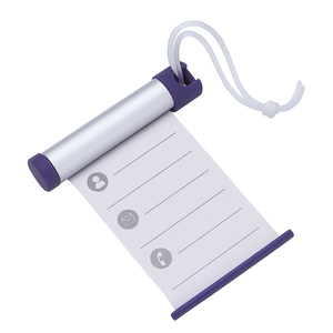 Funky Luggage Cylinder Tag Rollout Label for Address Details Silver/Blue