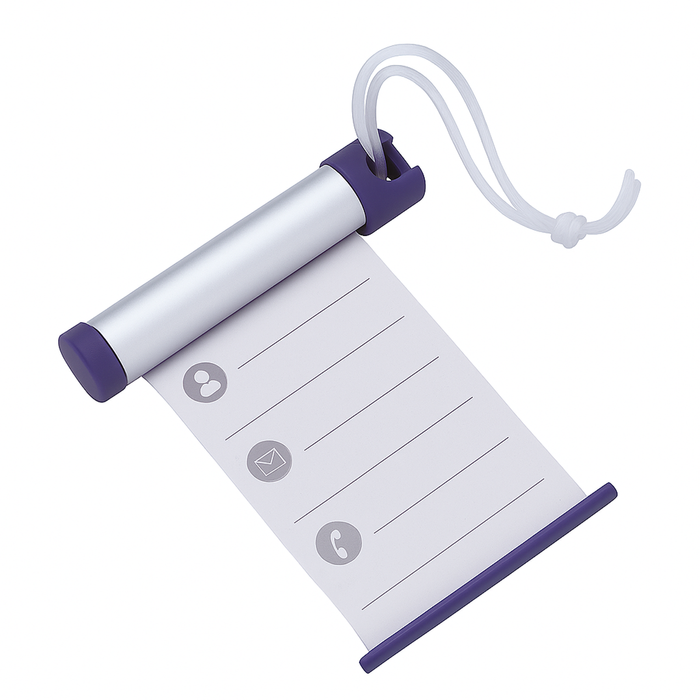 Funky Luggage Cylinder Tag Rollout Label for Address Details Silver/Blue