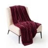 SOGA Burgundy Flannel Polyester Throw Blanket 200x230cm