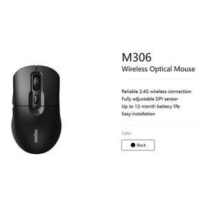 Rapoo M306 2.4 Wireless Optical Mice With Side Fwd And Back Buttons