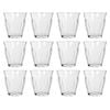 Argon Tableware 210ml Fluted Water Glasses - Set Of 12 - Ribbed Fluted Glassware Tumblers Set Durable Soda Lime Glass