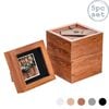 Nicola Spring Acrylic 3d Box Photo Frames With 2" X 2" Mounts - 4" X 4"  - Dark Wood - Pack Of 5