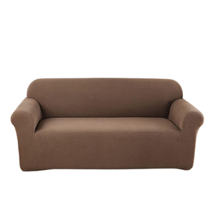 LushCovers Stretchable Water-Repellent Sofa Pet Protect Elastic Lounge Couch Cover - 2 Seater - Card Brown