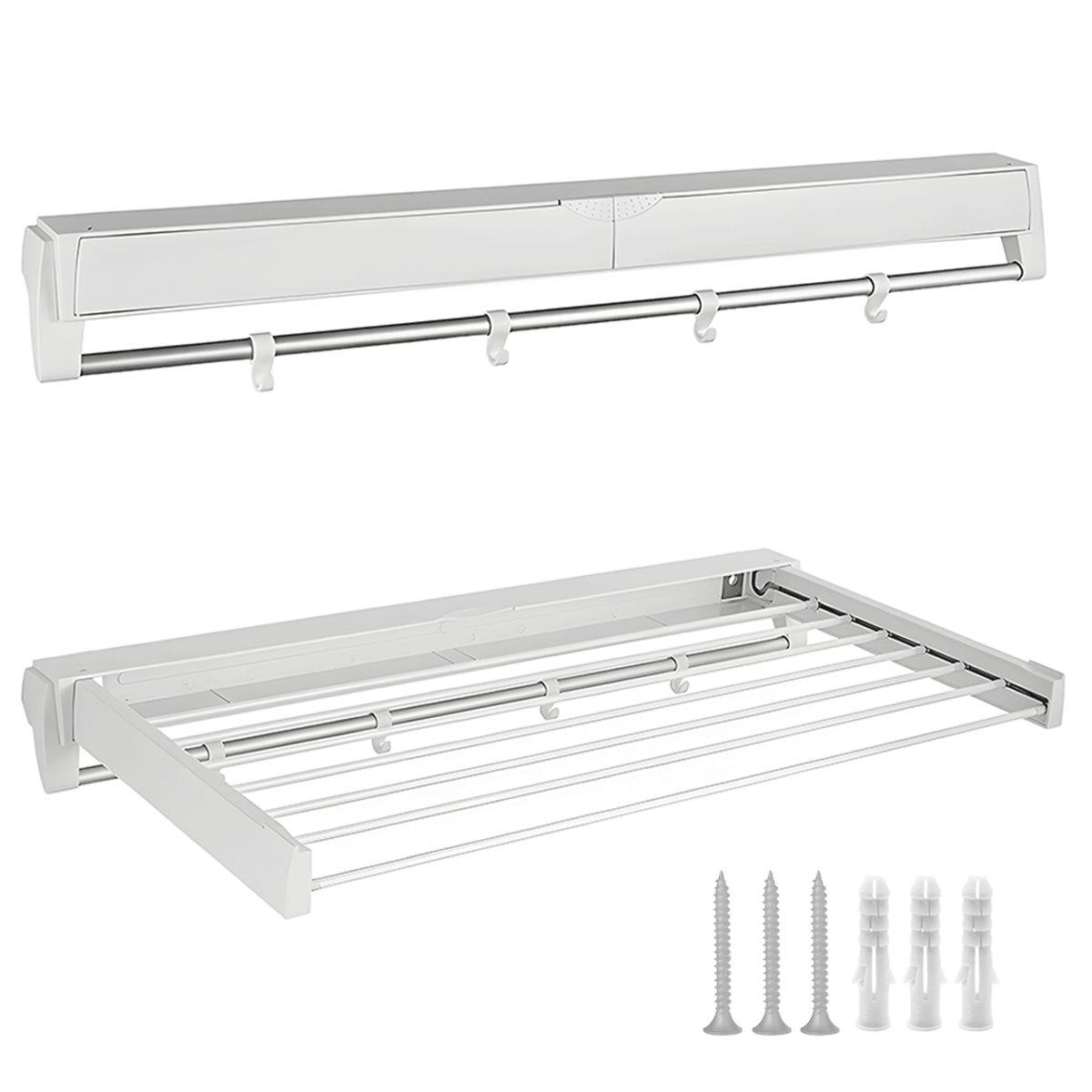 Alston Wall Mounted Drying Rack Clothes Airer Space Saver White ...