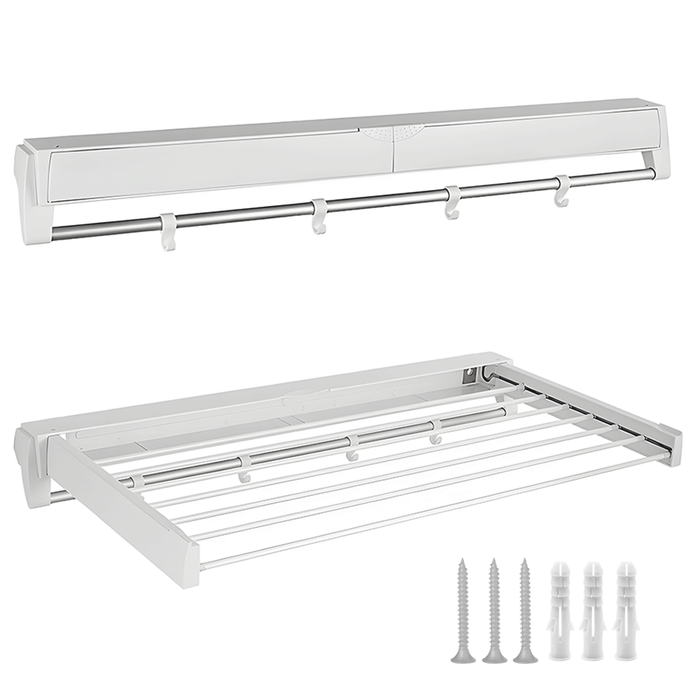 Alston Wall Mounted Drying Rack Clothes Airer Space Saver White