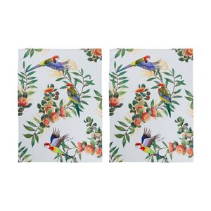 2x Maxwell & Williams Eloise Short Native Grace Eastern Rosella Tea Towel 70cm