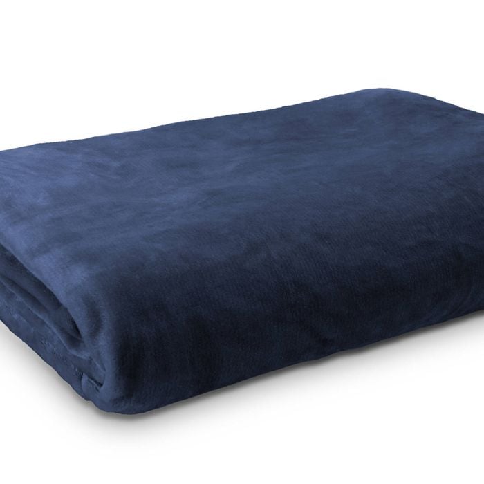 Ardor Boudoir Lucia Luxury Plush Velvet Blanket Double Bed Navy