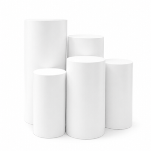 5pcs Metal Round Plinths Cylinder Pedestal Stands for Party Large Tables