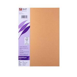 Quill A4 Metallique Board 285gsm (Pack of 25) (Autumn Gold)