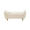 Oikiture Storage Ottoman Arm Foot Stool Couch Large Sherpa White