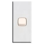 HPM White Linea 1 Gang Architrave Switch