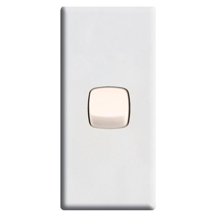 HPM White Linea 1 Gang Architrave Switch