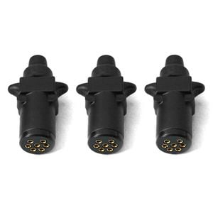 Elinz Trailer Plug 7 PIN Small Round Plastic Connector Adaptor Socket Car Caravan Boat 3x