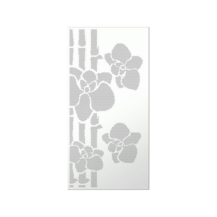 Walpix 1775 x 875 x 2.0mm Perforated Aluminium Decorative Screen Folded Profile Tropical - White Satin