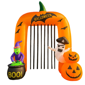 Lifebay Halloween Inflatable Pumpkin Arch with LED Lights