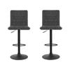 Artiss Chloe Set of 2 Dark Grey PU Leather Vintage Kitchen Bar Stools