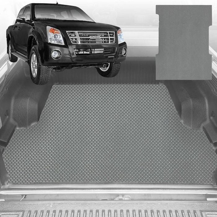 6D Diamond Ute Tub Mat for Isuzu D-Max Crew Cab 2008-2011 (with Spray On Liner or No Liner) - Grey