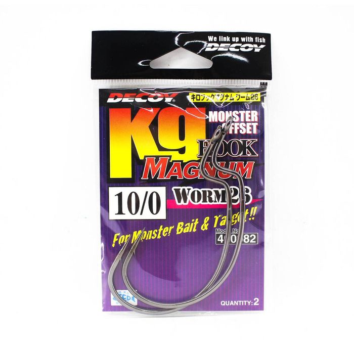 Decoy W26 Monster Offset Magnum Worm Weedless Fishing Hook 10/0