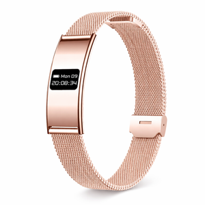 Smart Fitness Bracelet for Men & Women | HRV Stress Monitor & Pedometer | Android & iOS Mesh Gold