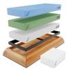 Large Sharpening Stone Set - Whetstone Knife Sharpener - Grits 400/1000/6000 - Nonslip Bamboo Base