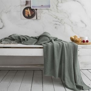 CottonMore Bamboo fibre knitted ice silk textile blanket Throw Rug 130x160cm - Green