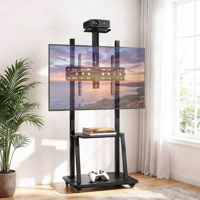 Artiss TV Stand  32-70" Universal Mobile Adjustable Height TV Stand with Wheels