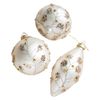 Catzon 3 Pcs Glass Christmas Ornaments with Sequins for Holiday Wedding Party-Set2