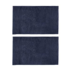 2PK Bambury Elvire 800gsm Soft Absorbent Cotton Bath Mat 48x78cm Blue