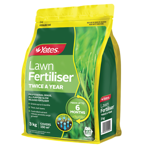Yates 3kg Twice A Year Granular Lawn Fertiliser