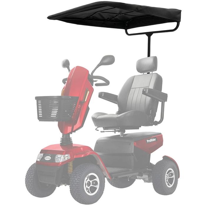 EQUIPMED Mobility Scooter & Power Wheelchair Shade Canopy Roof, 1-Inch Mount, 3 Height Settings, Black