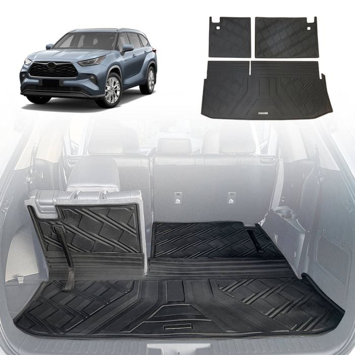 AUSGO Boot Liner for Toyota Kluger Grande 2021-Onwards 3-Piece Set Cargo Trunk Mat