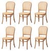 Oikiture 6PCS Dining Chairs Wooden Chairs Rattan Accent Chair Natural