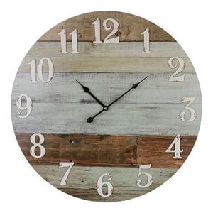 LVD Weathered BoardsMDF 58cm Wall Clock Round Analogue Decor