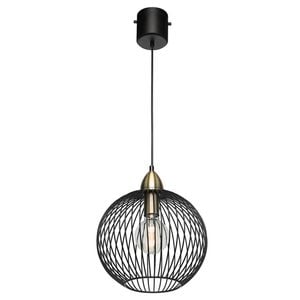 Brilliant Matte Black Nicola DIY Plug In Cage Pendant