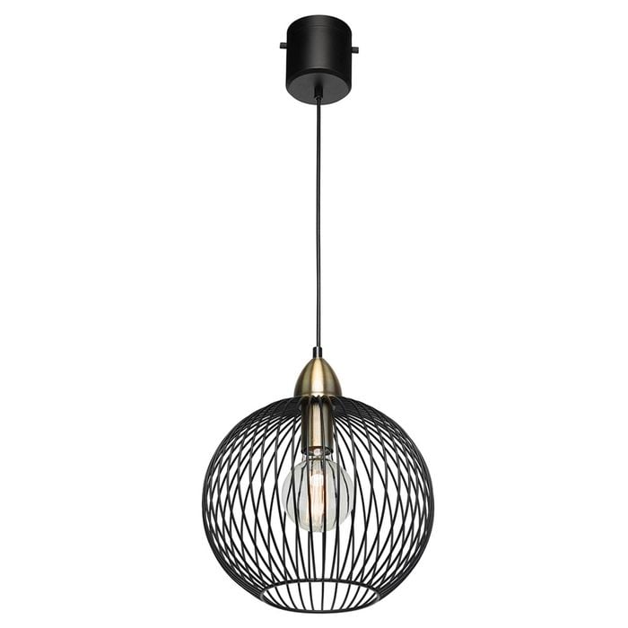 Brilliant Matte Black Nicola DIY Plug In Cage Pendant