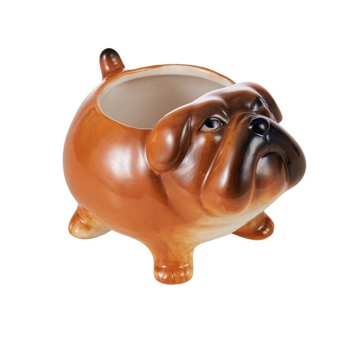 Emporium Bullwinkle Dog Planter Brown & White 16.2x13x11.5cm