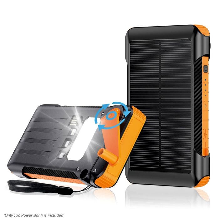 10000mAh Hand Crank Solar Charging PD22.5W Fast Portable Charger Power Bank