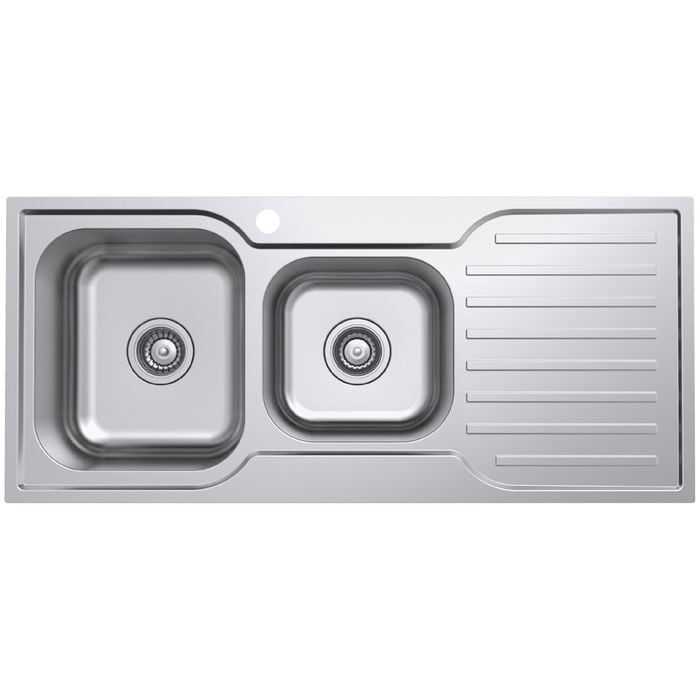 Everhard 1080mm Classic Square LH 1.75 Bowl And Drainer With 1 Tap Hole