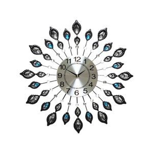 Metal Crystal Wall Clock Large Modern Home Room Art Luxury Decor Watch Silent