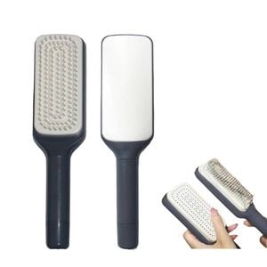 Catzon Self Cleaning Hair Brush Anti-Static for Effortless Hair Removal-Grey