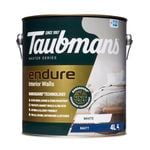 Taubmans 4L White Matt Endure Interior Walls Paint