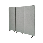 Z I P Acoustic Divider Screen - 3 Panels - 1650x1830x28mm Silver