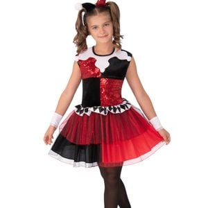 Dc Comics Harley Quinn Deluxe Tutu Girls Dress Up Party Costume Size 9-10yr